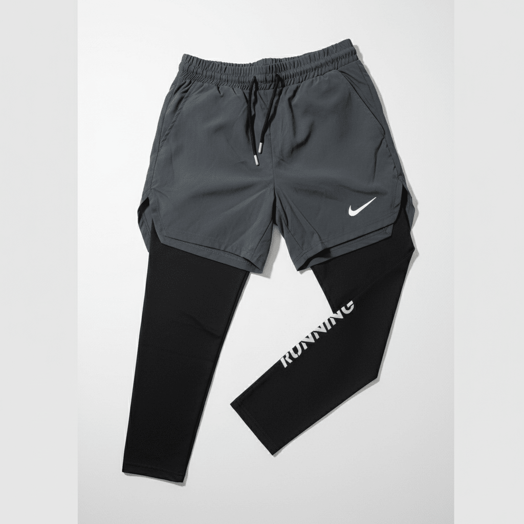 Muške 2 - u - 1 Sportske Hlače s Tajicama za Trčanje – Sportske Hlače i Tajice – S – slika 2