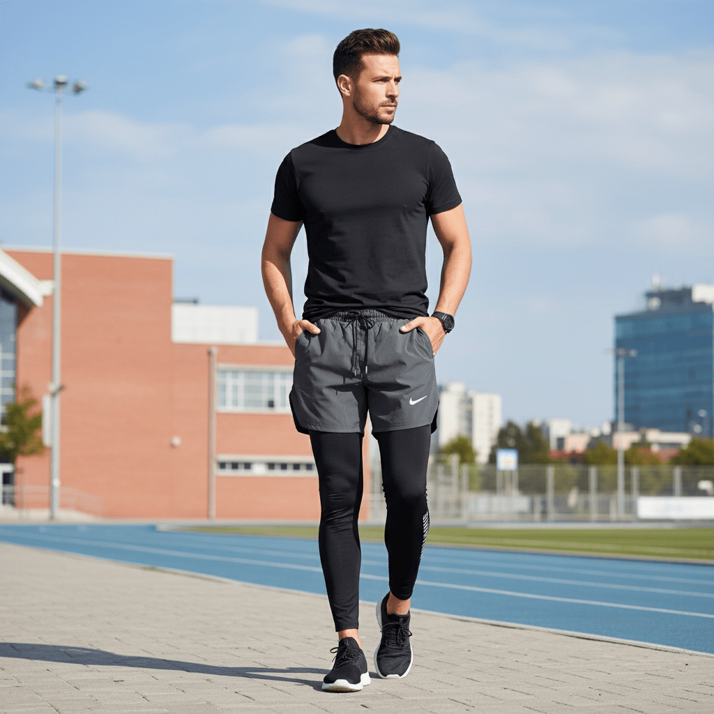 Muške 2 - u - 1 Sportske Hlače s Tajicama za Trčanje – Sportske Hlače i Tajice – S – slika 4