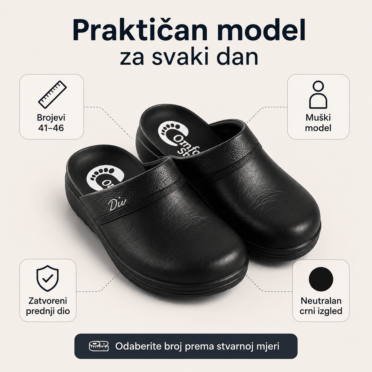 Muške anatomske klompe – Obuća i Papuče – 41 – slika 4
