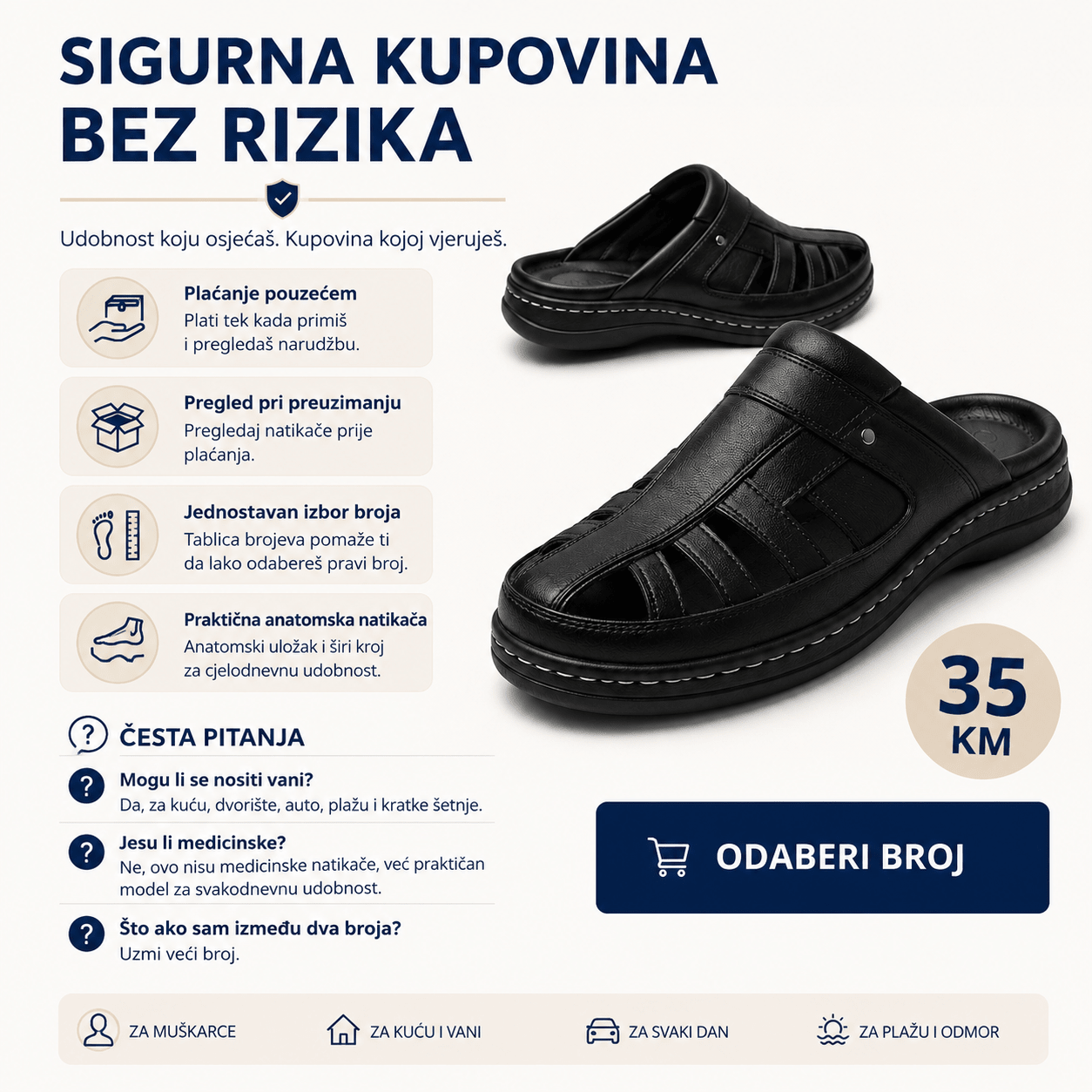 Muške anatomske natikače – Obuća i Papuče – 42 – slika 6