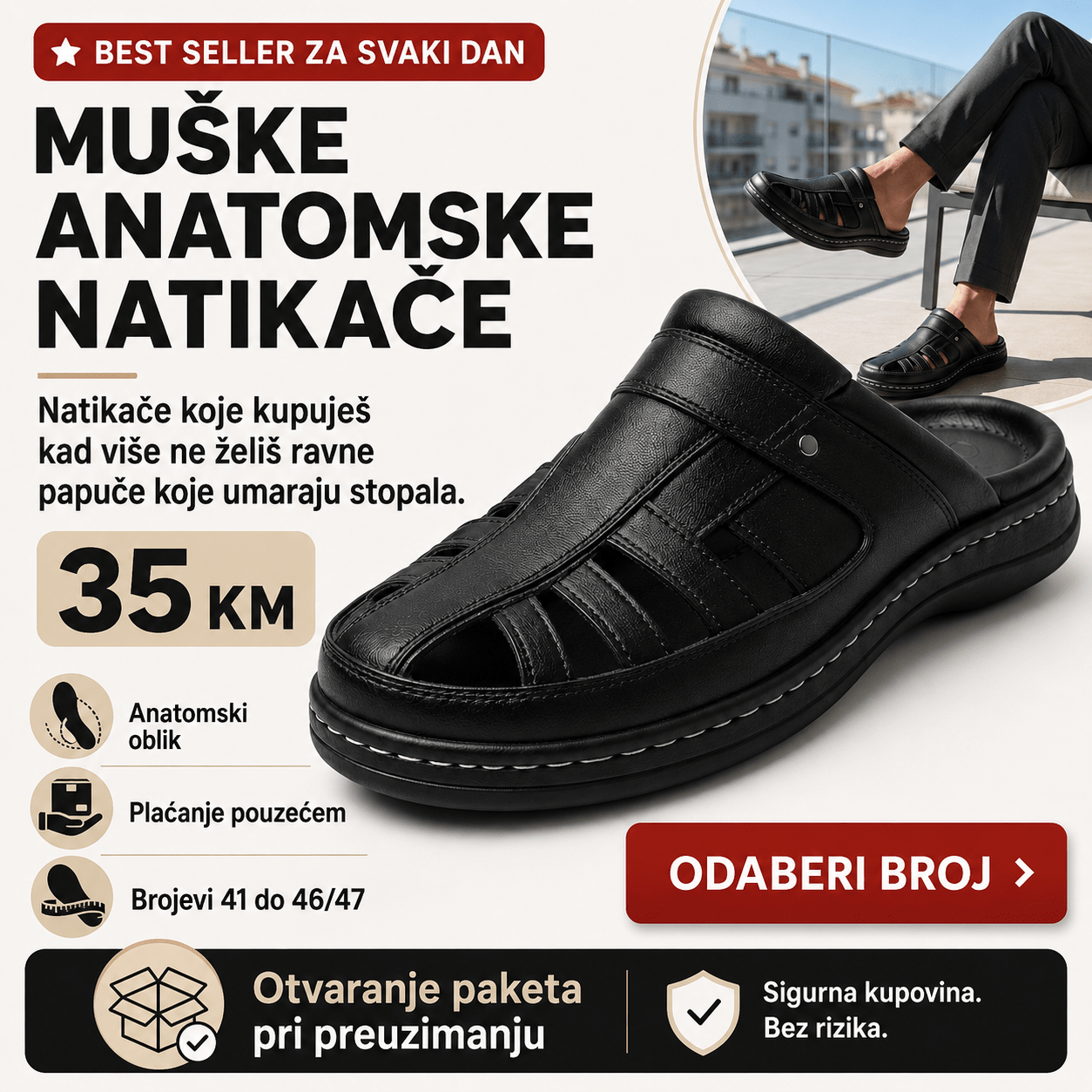 Muške anatomske natikače – Obuća i Papuče – 42 – slika 2