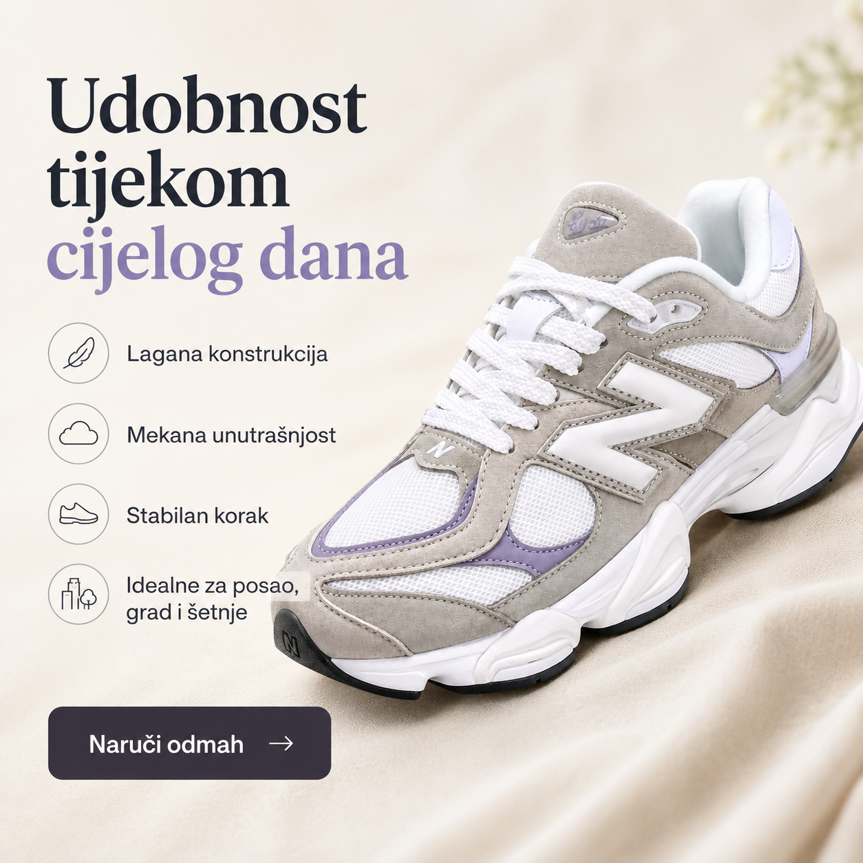 Muške Premium Lifestyle Tenisice – Sivo-Bijele – prikaz 3