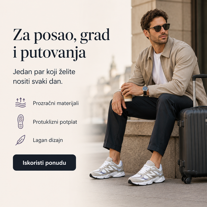 Muške Premium Lifestyle Tenisice – Sivo-Bijele – prikaz 5