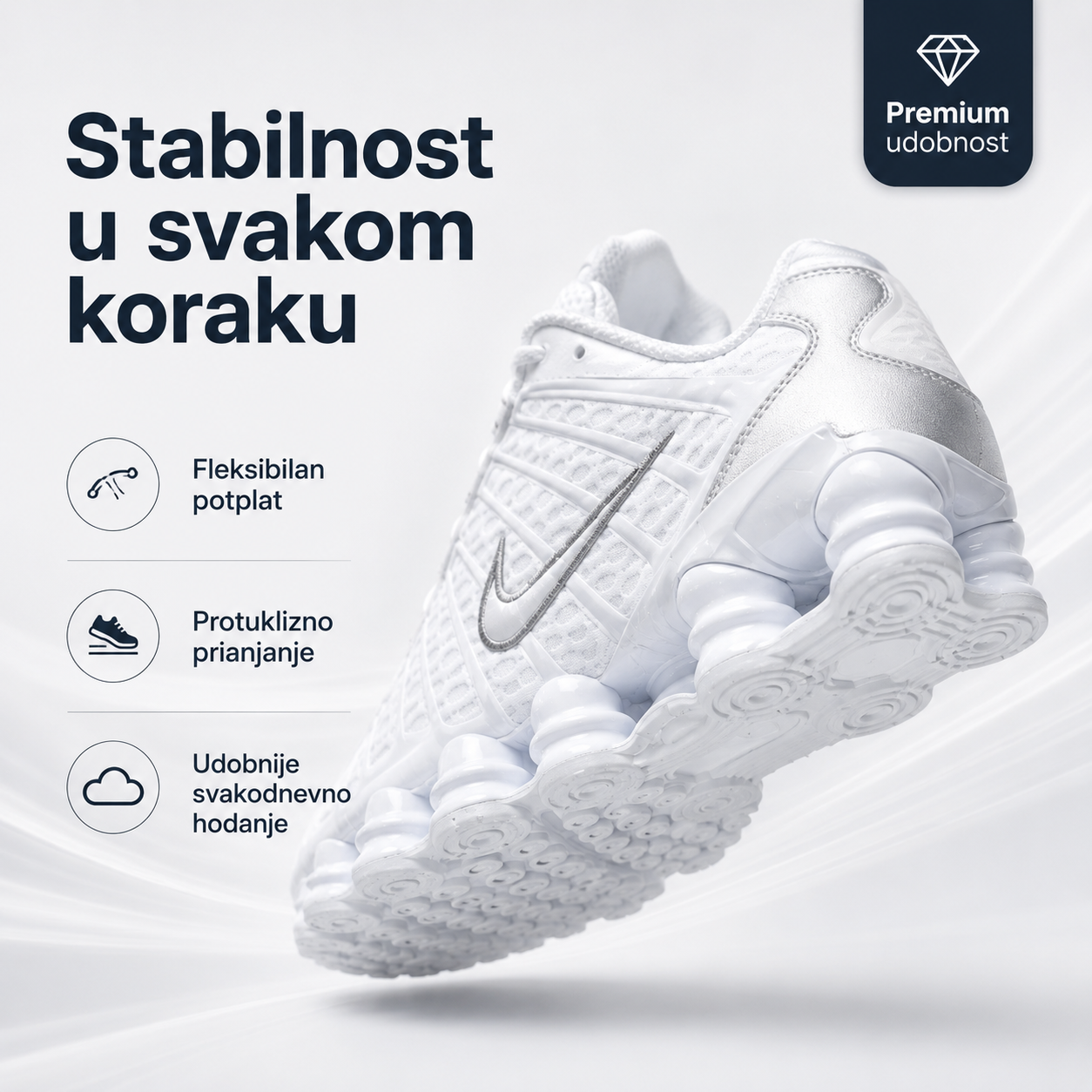 Muške Premium Bijele Sportske Tenisice – prikaz 7