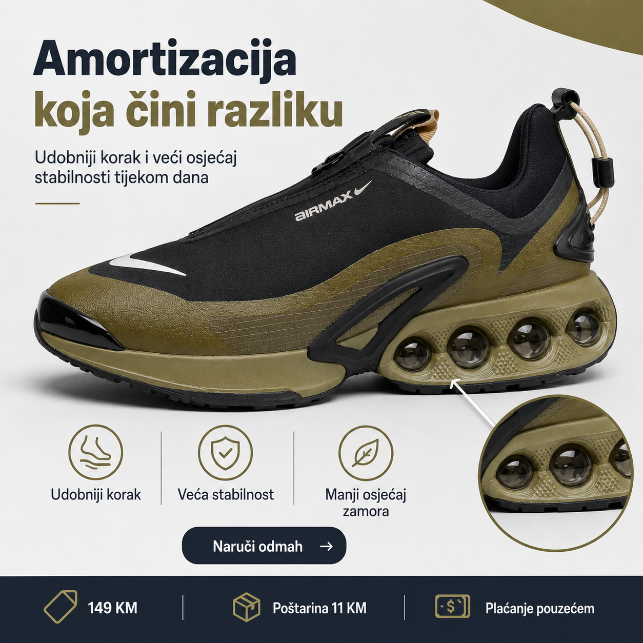 Muške Premium Sportske Tenisice – Crne – prikaz 3
