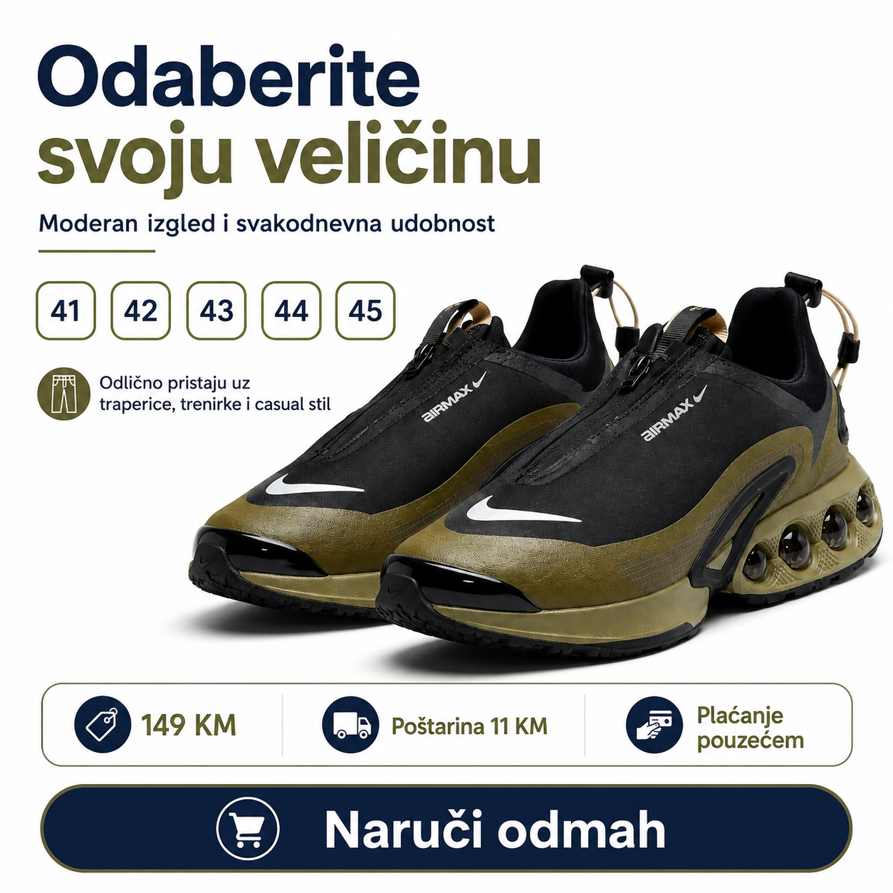 Muške Premium Sportske Tenisice – Crne – prikaz 5