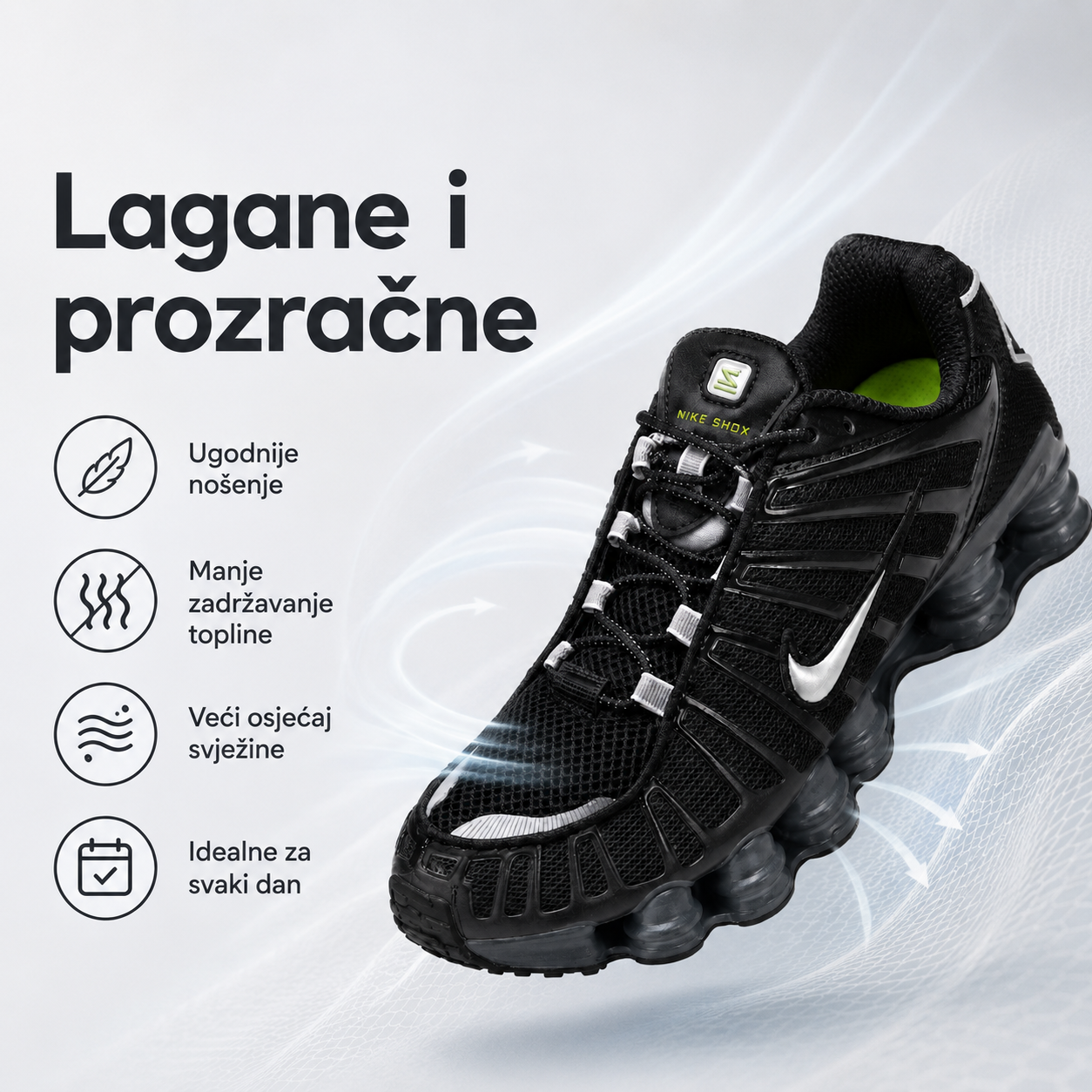 Muške Premium Crne Sportske Tenisice s Bijelim Detaljima – prikaz 4