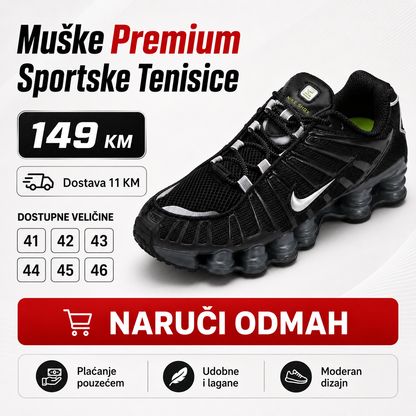 Muške Premium Crne Sportske Tenisice s Bijelim Detaljima – prikaz 5