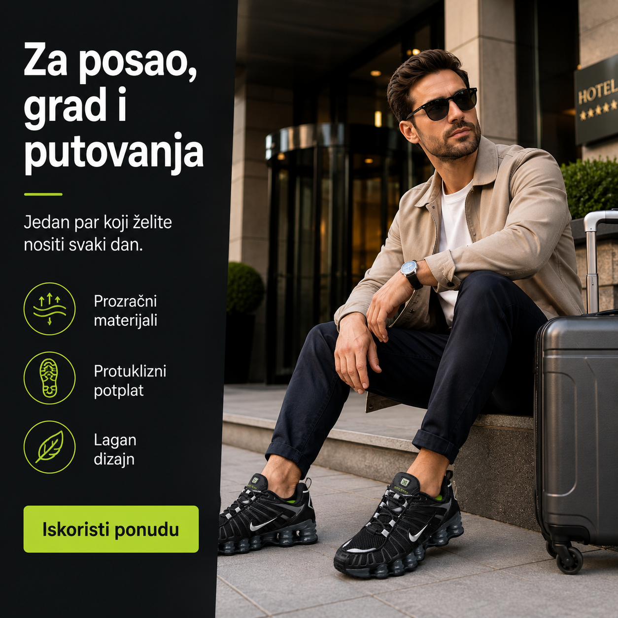 Muške Premium Crne Sportske Tenisice s Bijelim Detaljima – prikaz 8