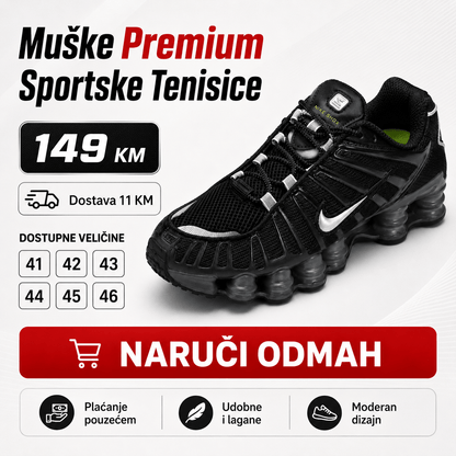 Muške Premium Crne Sportske Tenisice s Bijelim Detaljima – Muške tenisice – 41 – slika 5