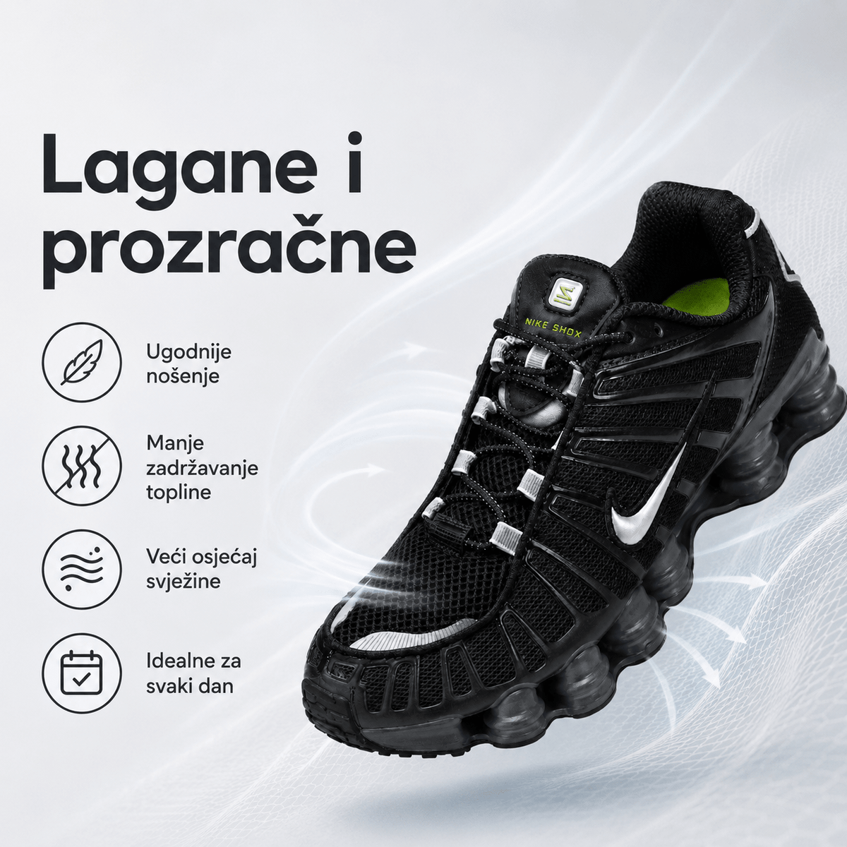 Muške Premium Crne Sportske Tenisice s Bijelim Detaljima – Muške tenisice – 41 – slika 4