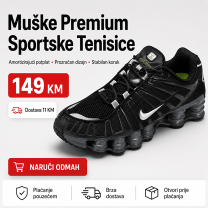 Muške Premium Crne Sportske Tenisice s Bijelim Detaljima – Muške tenisice – 41 – slika 6