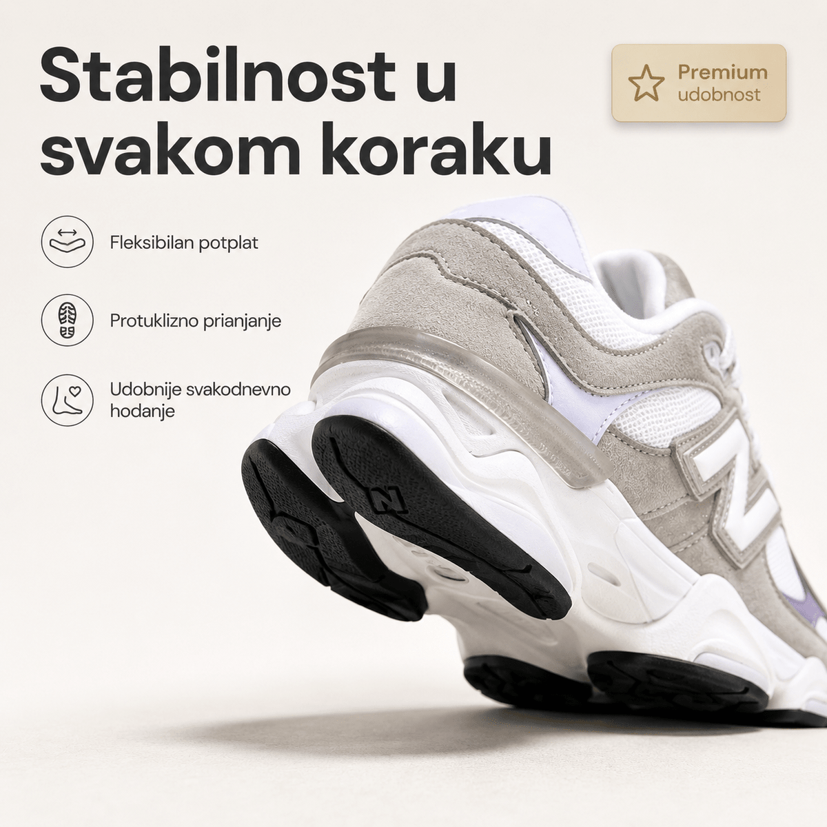 Muške Premium Lifestyle Tenisice – Sivo-Bijele – Muške tenisice – 41 – slika 7