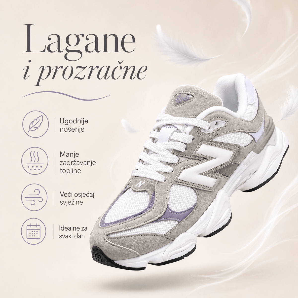 Muške Premium Lifestyle Tenisice – Sivo-Bijele – Muške tenisice – 41 – slika 6