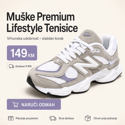 Muške Premium Lifestyle Tenisice – Sivo-Bijele – Muške tenisice – 41 – slika 2