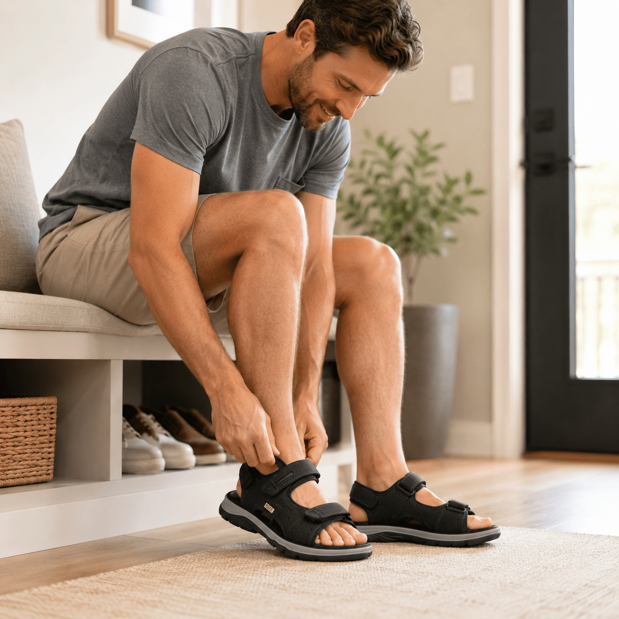 Muške Premium Sandale – – 41 Smeđa – slika 4