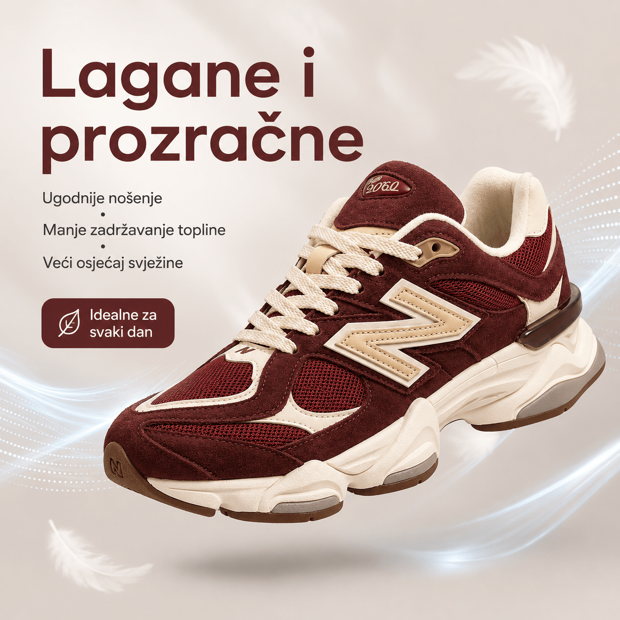 Muške Premium Sportske Tenisice – Bordo-Krem – Muške tenisice – 41 – slika 7