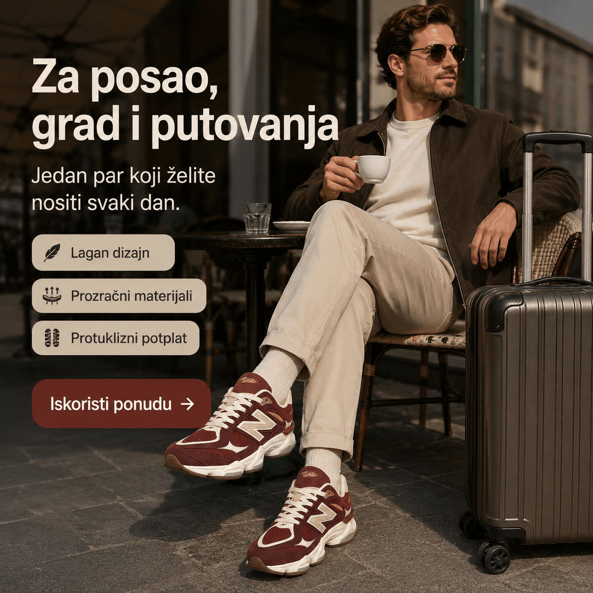 Muške Premium Sportske Tenisice – Bordo-Krem – Muške tenisice – 41 – slika 6