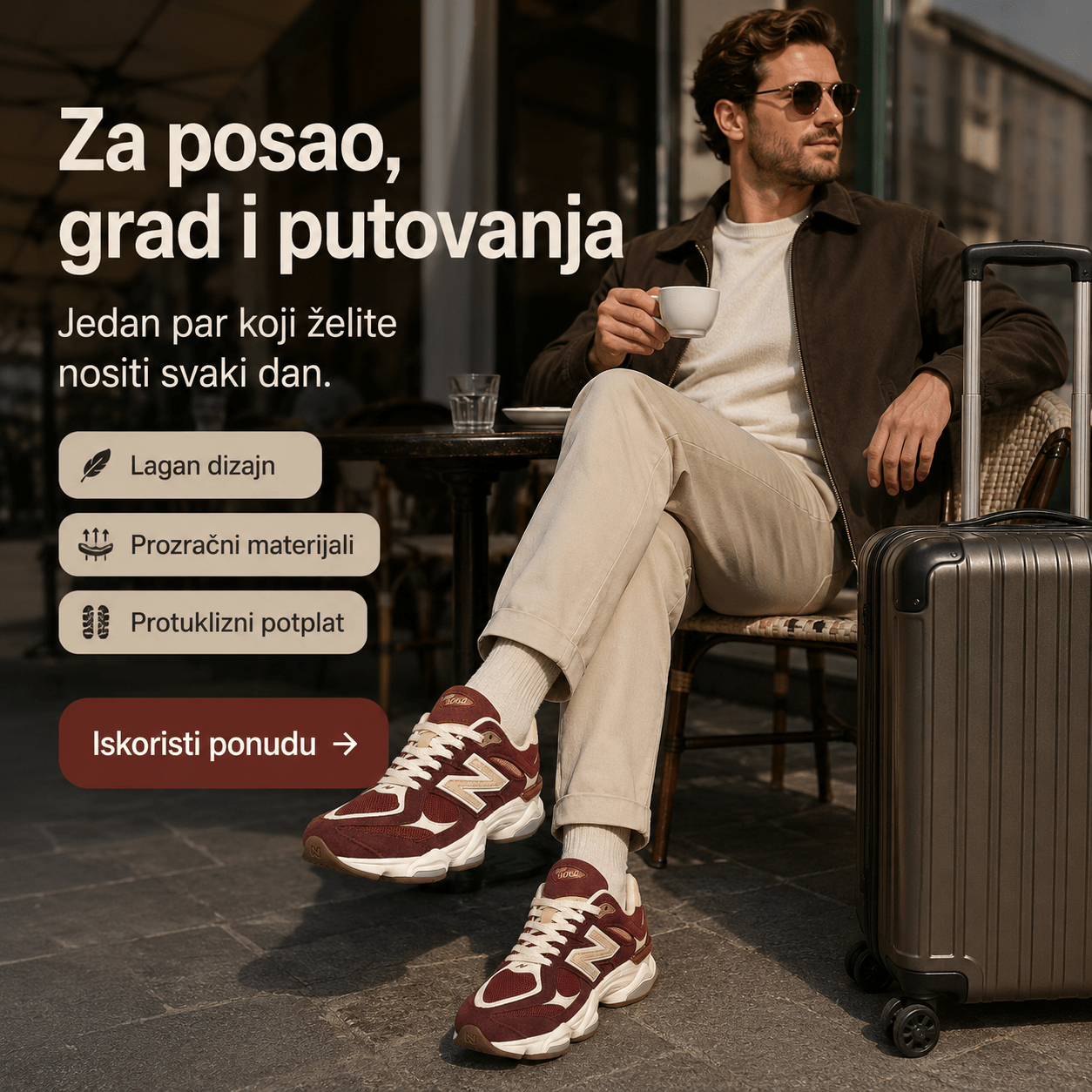 Muške Premium Sportske Tenisice – Bordo-Krem – Muške tenisice – 41 – slika 6