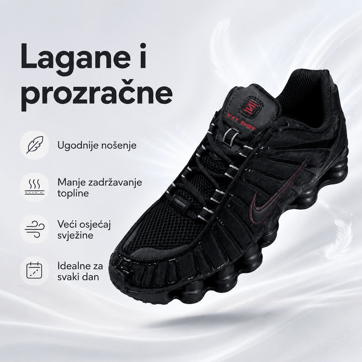 Muške Premium Sportske Tenisice – Crne s Bordo Detaljem – Muške tenisice – 41 – slika 6