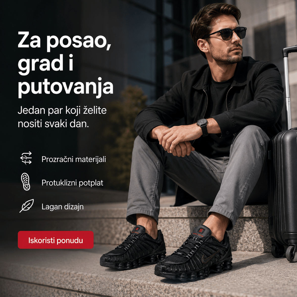 Muške Premium Sportske Tenisice – Crne s Bordo Detaljem – Muške tenisice – 41 – slika 5