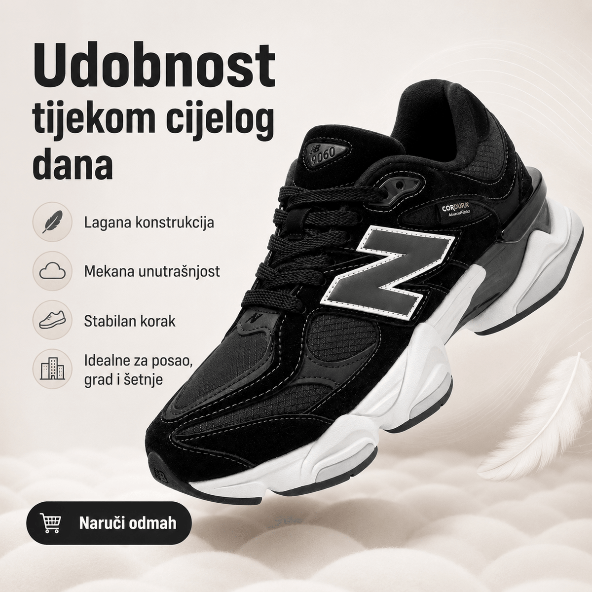 Muške Premium Sportske Tenisice – Crne sa Sivo-Bijelim Detaljima – Muške tenisice – 41 – slika 3