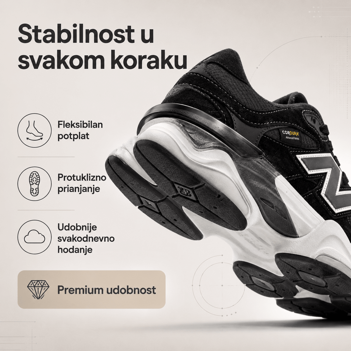 Muške Premium Sportske Tenisice – Crne sa Sivo-Bijelim Detaljima – Muške tenisice – 41 – slika 7