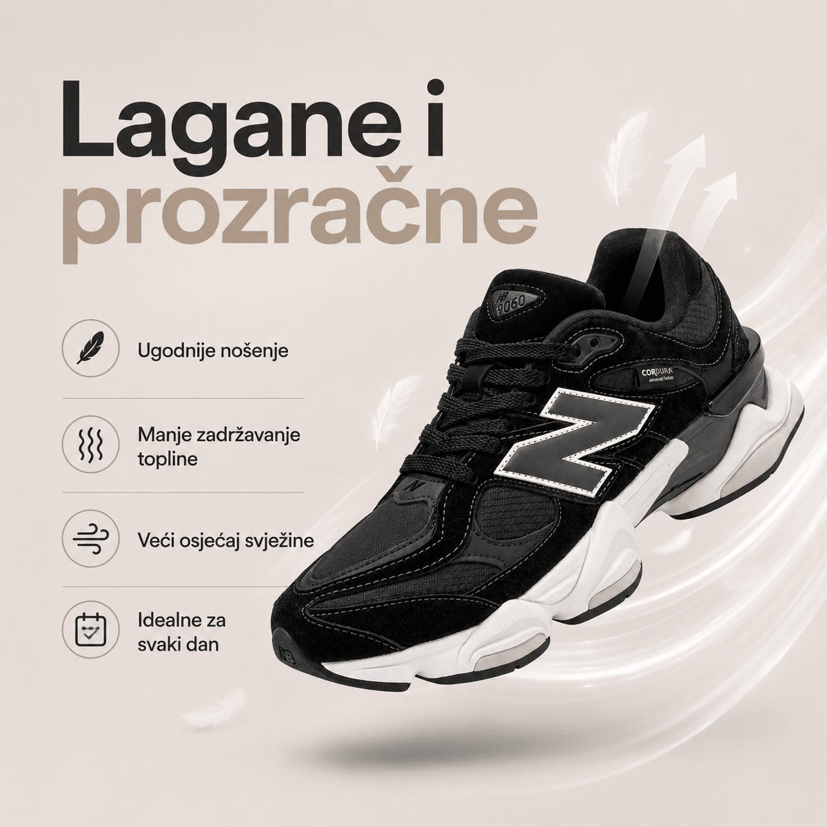 Muške Premium Sportske Tenisice – Crne sa Sivo-Bijelim Detaljima – Muške tenisice – 41 – slika 6