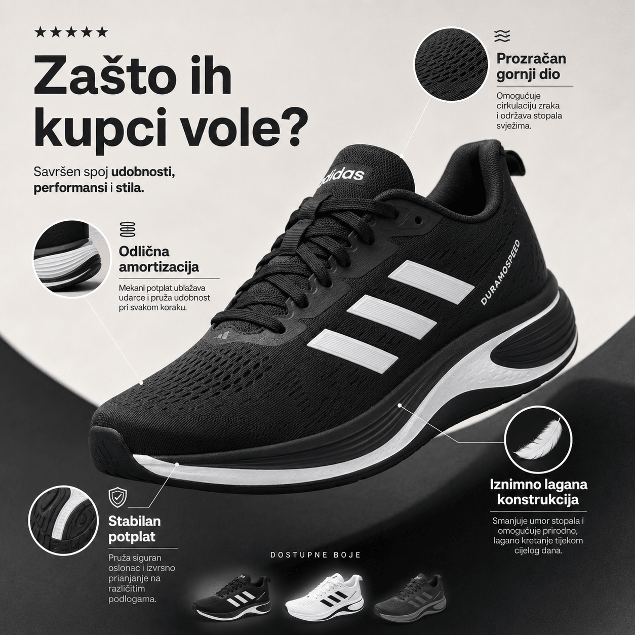 Muške Sportske Tenisice – – Crna 41 – slika 5