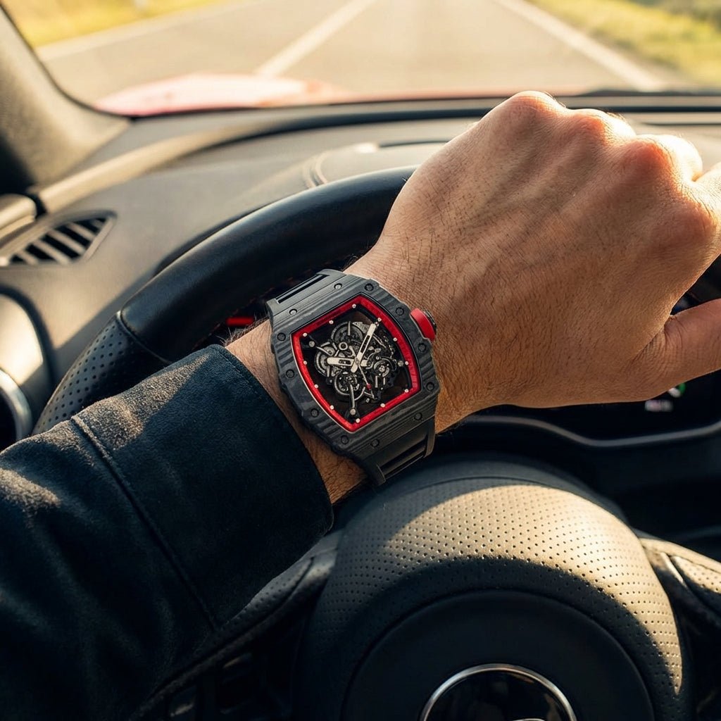 Muški Skeleton Sat Carbon Fiber - Luksuzni Sportski Dizajn – Satovi – – slika 2