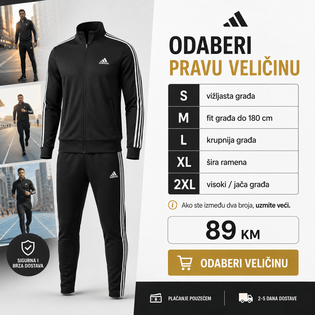Muški sportski komplet – Muška Moda i Odjeća – S – slika 3