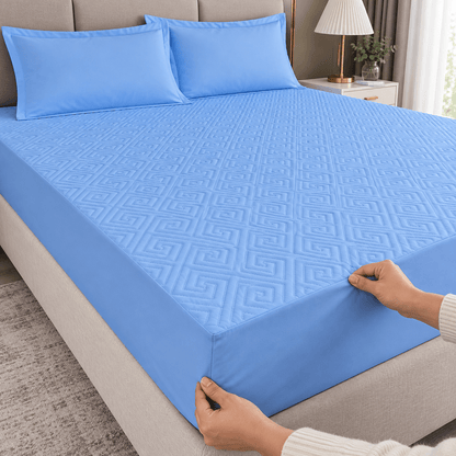 Navlaka za madrac i 2 jastučnice – 4 boje – Setovi navlake za madrac i jastučnica – 180 × 200 + 30 cm Plava – slika 6
