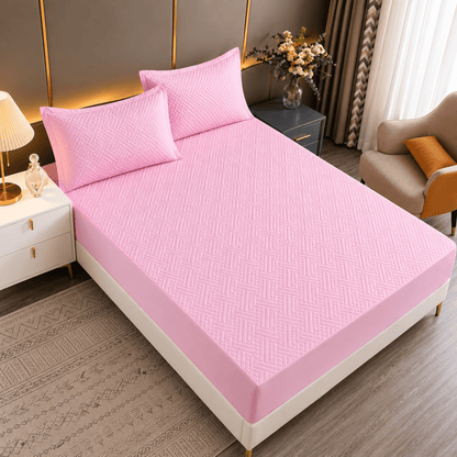 Navlaka za madrac i 2 jastučnice – 4 boje – Setovi navlake za madrac i jastučnica – 160 × 200 + 30 cm Ružičasta – slika 7