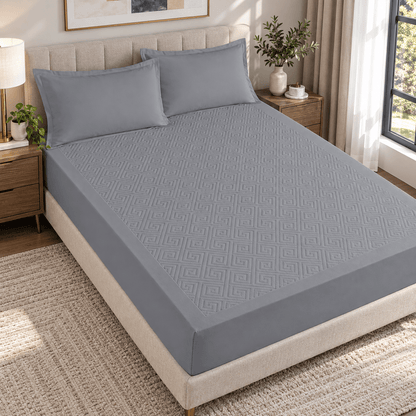 Navlaka za madrac i 2 jastučnice – 4 boje – Setovi navlake za madrac i jastučnica – 180 × 200 + 30 cm Siva – slika 17