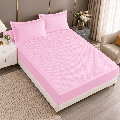 Navlaka za madrac i 2 jastučnice – 4 boje – Setovi navlake za madrac i jastučnica – 180 × 200 + 30 cm Ružičasta – slika 10