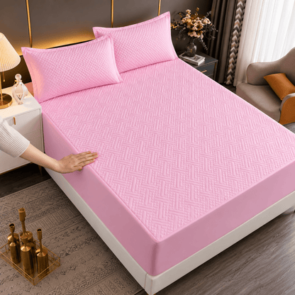 Navlaka za madrac i 2 jastučnice – 4 boje – Setovi navlake za madrac i jastučnica – 160 × 200 + 30 cm Ružičasta – slika 9
