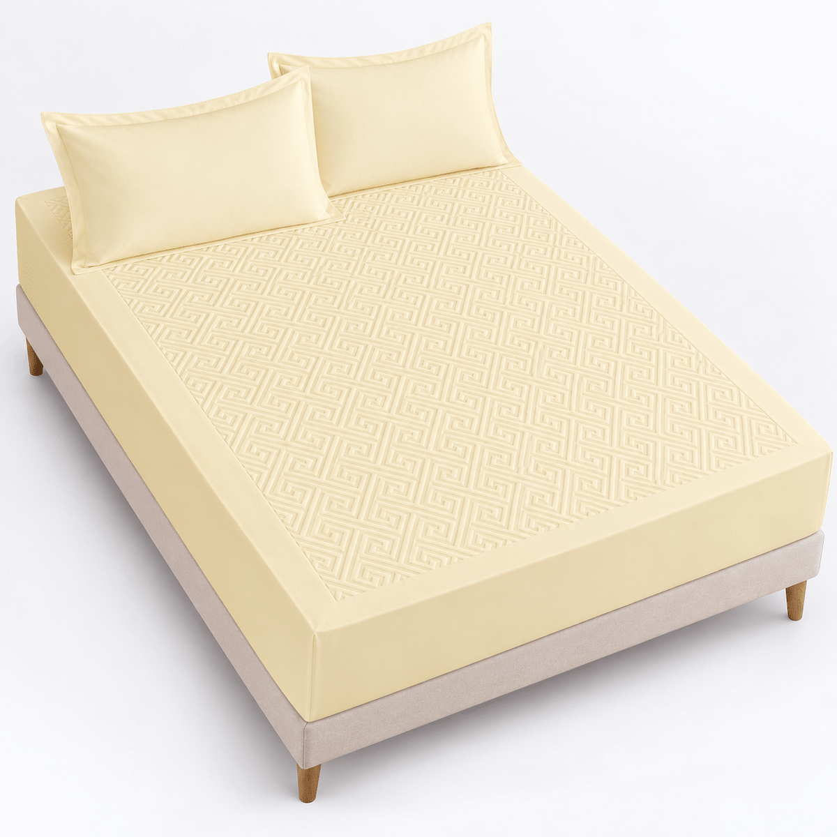 Navlaka za madrac i 2 jastučnice – 4 boje – Setovi navlake za madrac i jastučnica – 160 × 200 + 30 cm Bež – slika 19