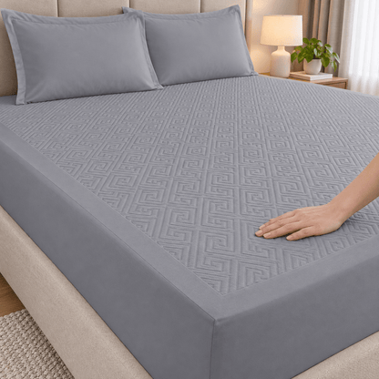 Navlaka za madrac i 2 jastučnice – 4 boje – Setovi navlake za madrac i jastučnica – 160 × 200 + 30 cm Siva – slika 24