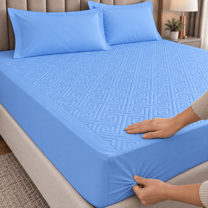 Navlaka za madrac i 2 jastučnice – 4 boje – Setovi navlake za madrac i jastučnica – 160 × 200 + 30 cm Plava – slika 3