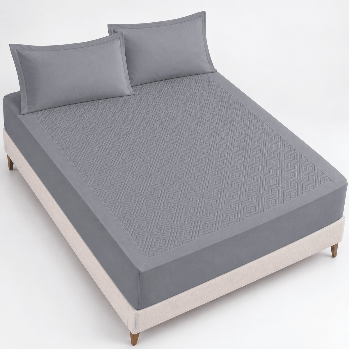 Navlaka za madrac i 2 jastučnice – 4 boje – Setovi navlake za madrac i jastučnica – 160 × 200 + 30 cm Siva – slika 22