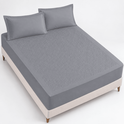 Navlaka za madrac i 2 jastučnice – 4 boje – Setovi navlake za madrac i jastučnica – 160 × 200 + 30 cm Siva – slika 22