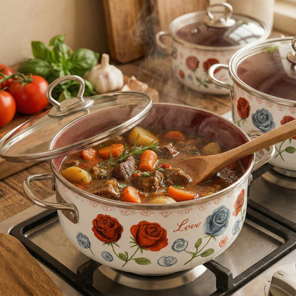 Netlon 10‑dijelni granitni set posuđa – – Crvena – slika 5