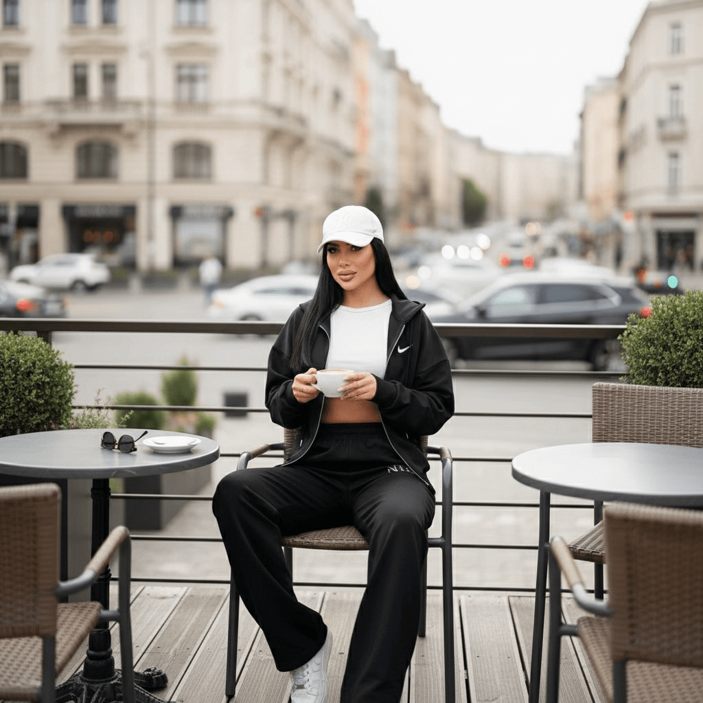 Nike Ženska Trenerka - Elegantna Crna Komplet Trenerka – Ženska Trenerka – S Crna – slika 3