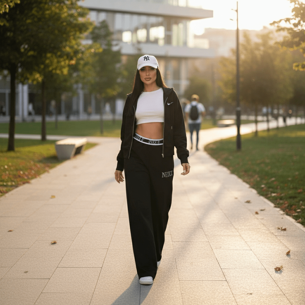 Nike Ženska Trenerka - Elegantna Crna Komplet Trenerka – Ženska Trenerka – S Crna – slika 2