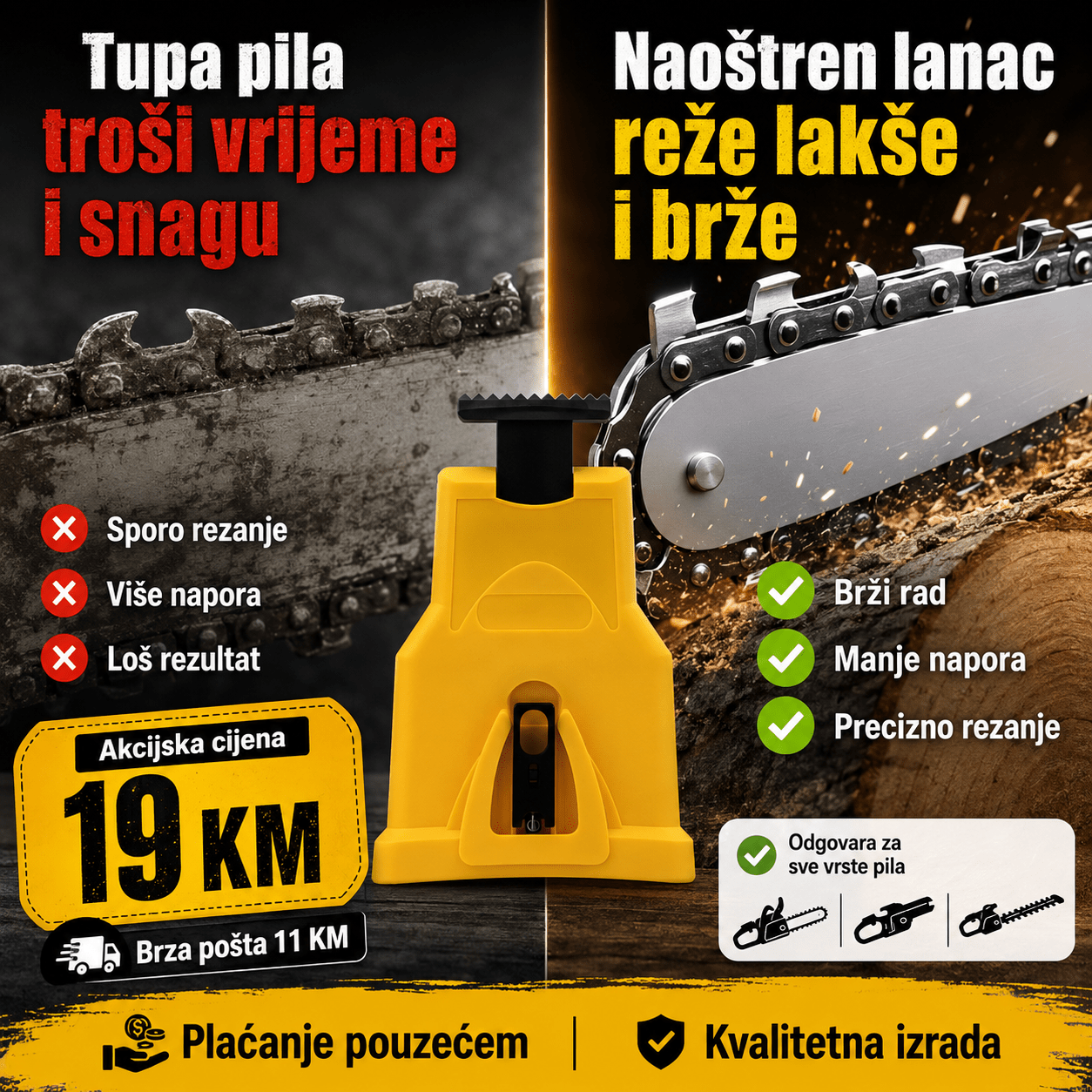 Oštrač lanca za motorku – Baštenske Mašine i Motori – – slika 2