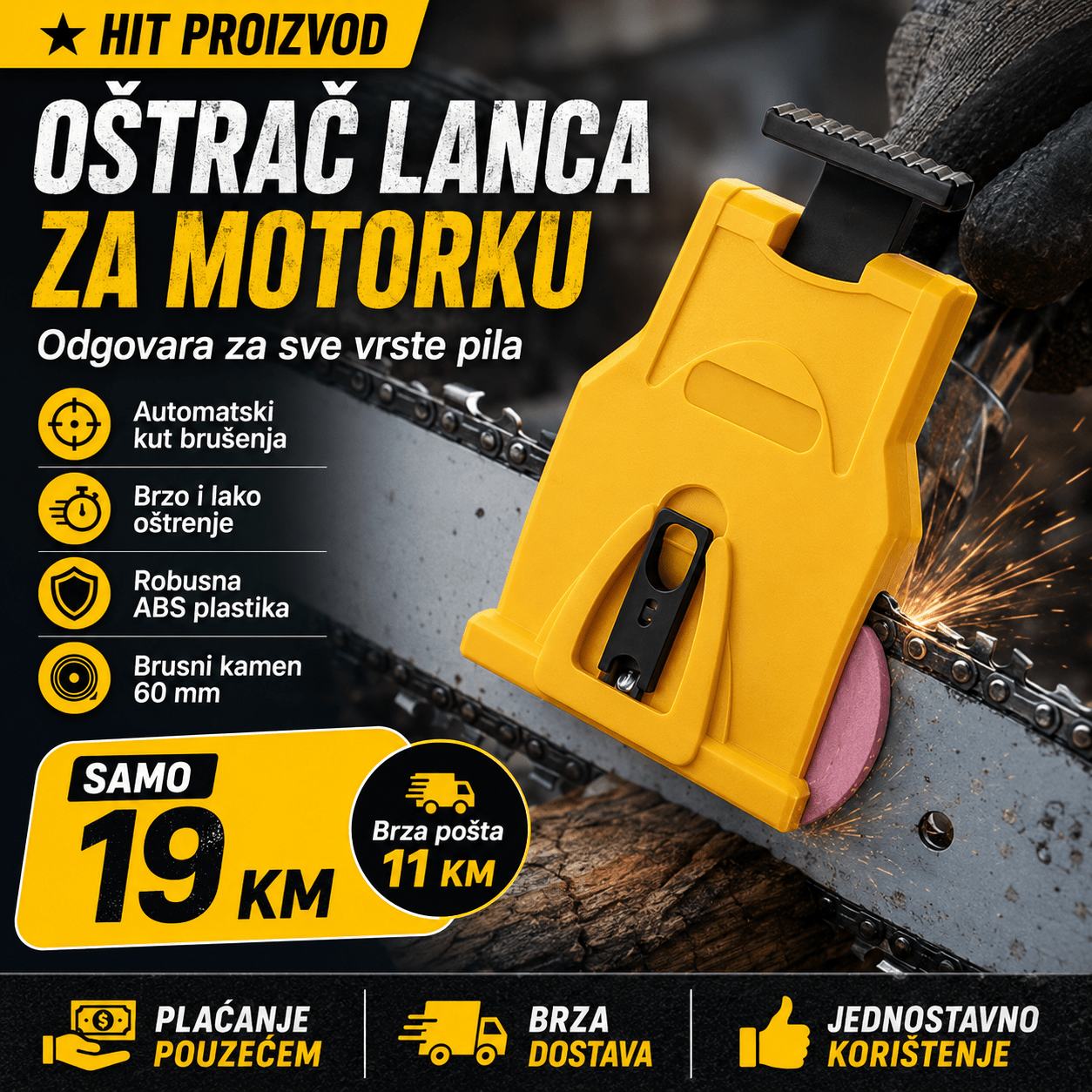 Oštrač lanca za motorku – Baštenske Mašine i Motori – – slika 1