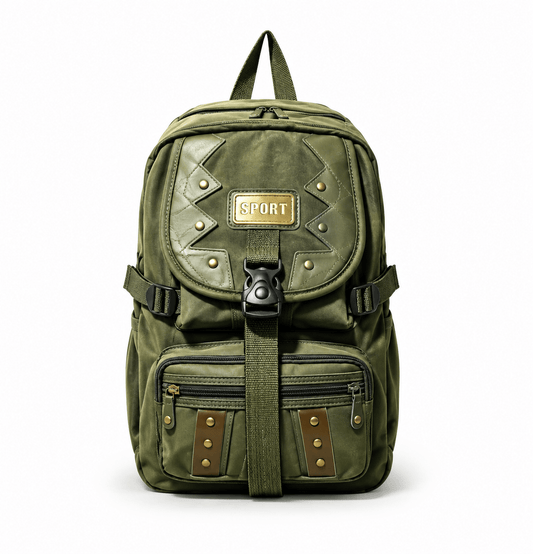 Outdoor ruksak s romboidnim detaljem – Sportske i putne torbe – Crna – slika 1