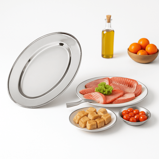 Ovalni Inox Poslužavnik 35 cm - SAMO KLIKNI