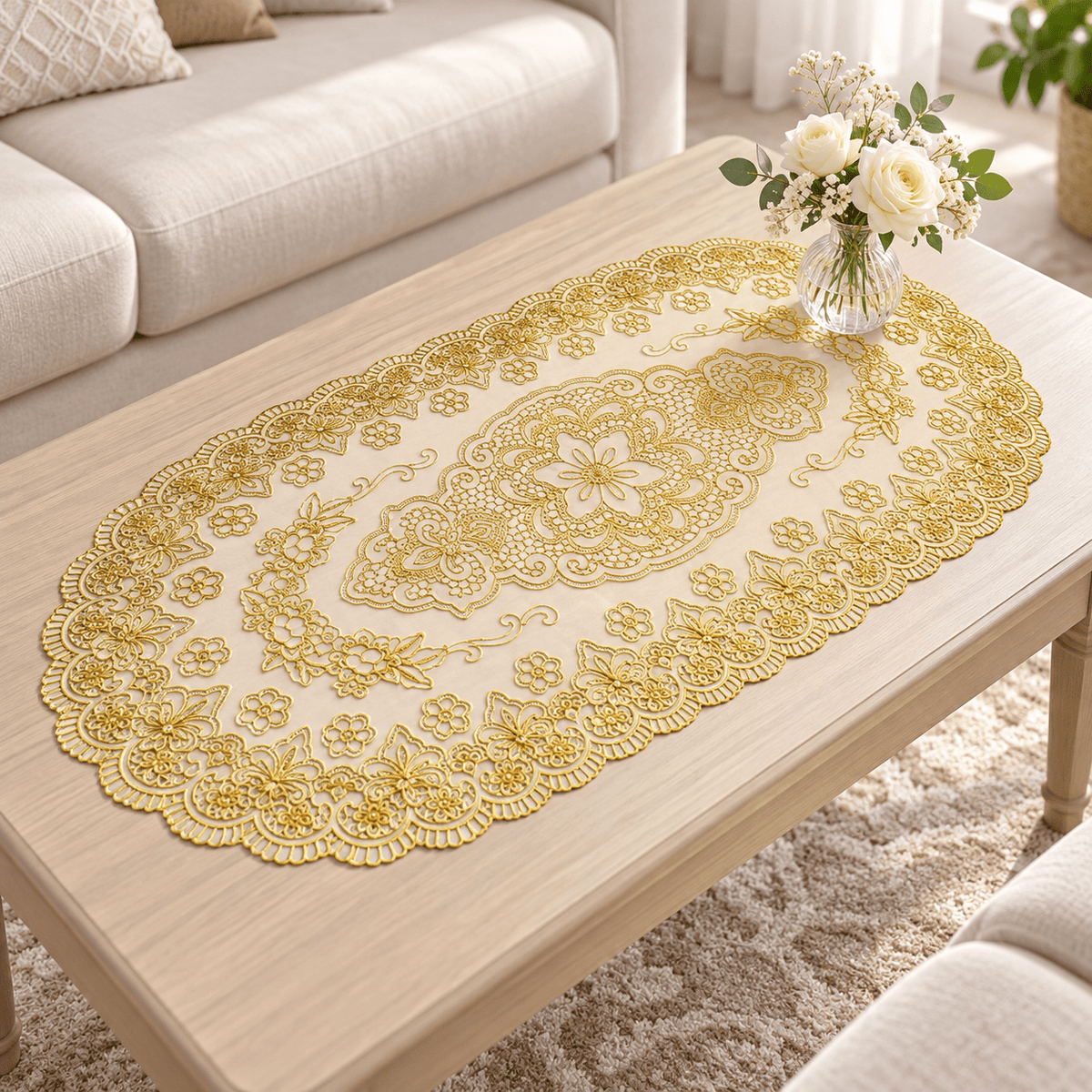 Ovalni zlatni nadstolnjaci – izbor dimenzije, set 12 – Ovalni zlatni nadstolnjaci u setu 12 i izborom dimenzije – 45 × 85 cm – slika 5
