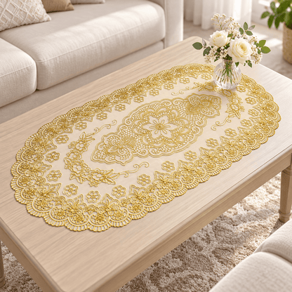 Ovalni zlatni nadstolnjaci – izbor dimenzije, set 12 – Ovalni zlatni nadstolnjaci u setu 12 i izborom dimenzije – 45 × 85 cm – slika 5